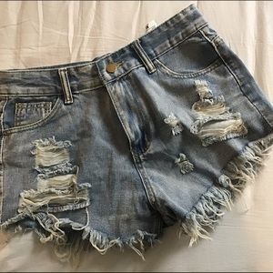 Ripped Jean Shorts
